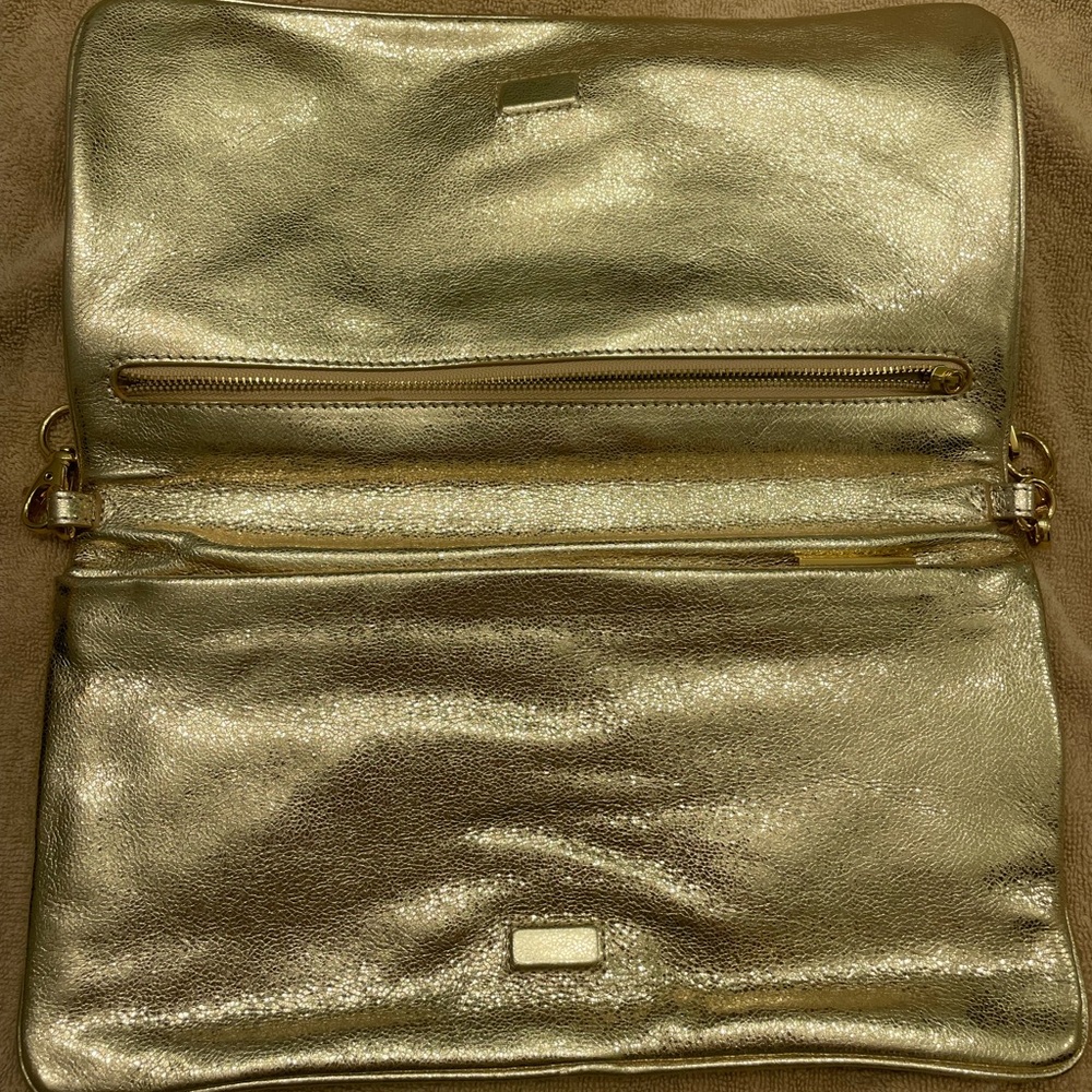 Tory Burch metallic gold clutch - Picture 12 of 16